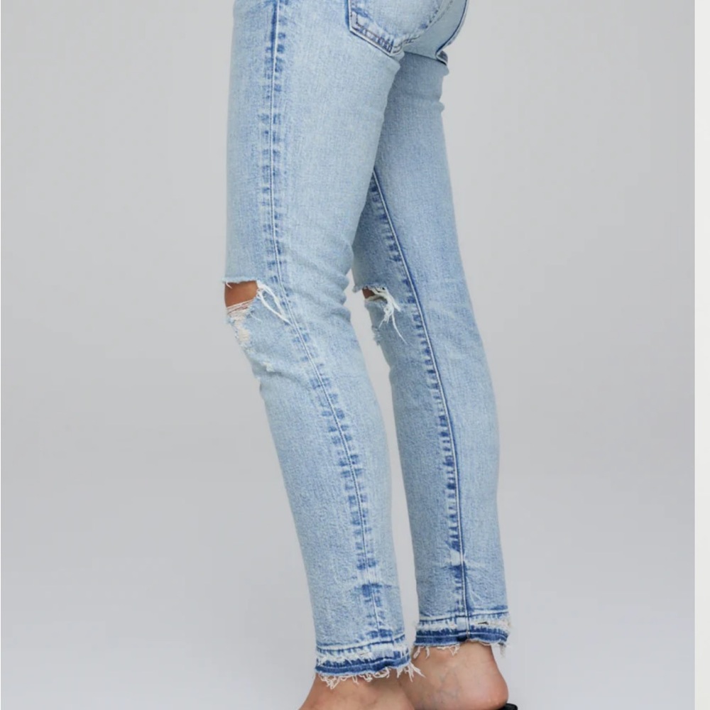 Moussy Brand New with Tags Fleming Light Blue Skinny Ripped Jeans size 27